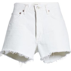 AGOLDE white denim shorts